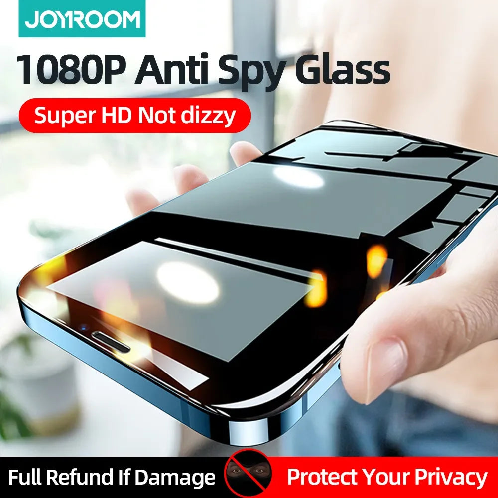 Joyroom Anti-Spy Tempered Glass Screen Protector for iPhone 16, 15, 14, 13, 12, 11 Pro Max