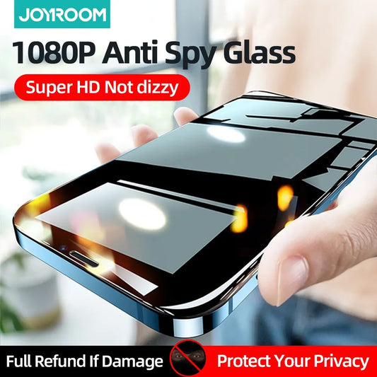 Joyroom Anti-Spy Tempered Glass Screen Protector for iPhone 16, 15, 14, 13, 12, 11 Pro Max