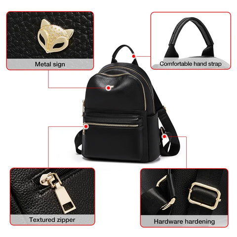FOXER Women's Cute Fashion Backpack - Stylish Leather & Microfiber Daypack