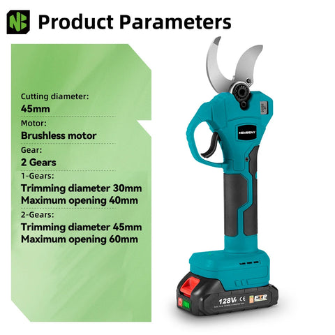 NEWBENY 2-snelheden borstelloze snoerloze snoeischaar – elektrische takkenschaar voor Makita 18V accu