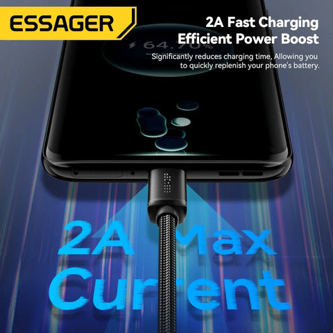Essager Micro USB Cable 3M - 2A Fast Charging for Xiaomi, Realme, Redmi, Samsung, Huawei Mobile Phones