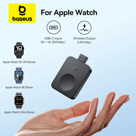 Baseus MagPro Magnetic Wireless Charger 2.5W for Apple Watch Series S1-S10, SE, and Ultra