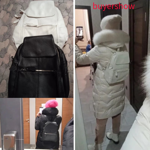 Zency 100% Genuine Leather Women Backpack - Stylish Daily Travel Knapsack