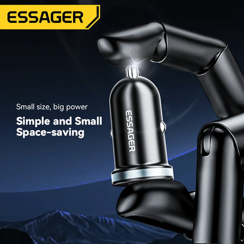 Essager 30W USB C Car Charger - Fast PD QC 3.0 & SCP 5A for iPhone, Xiaomi, Samsung