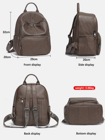 Zency Women Backpack - 100% Genuine Leather Travel & Schoolbag