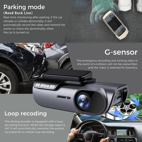 4K Ultra HD Dashcam mit WLAN und Nachtsicht