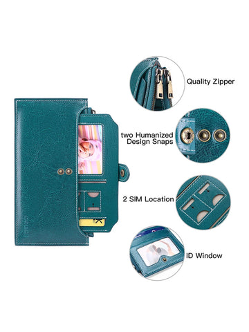 Zency Genuine Leather Wallet Card Case for Women