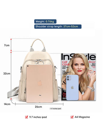 Zency Anti-Theft First Layer Leather Backpack for Women