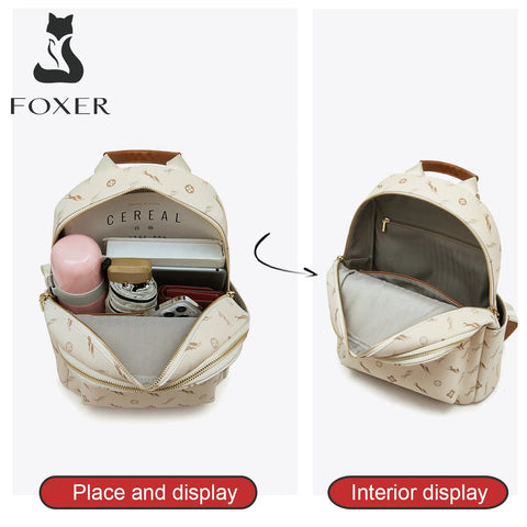 FOXER Women's Signature PVC Backpack: Fashionable Travel Rucksack for Ladies