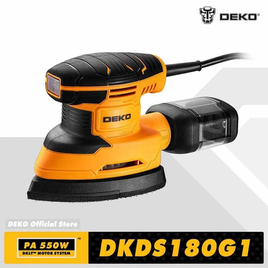 DEKO 220V Electric Mouse Sander – 13,000 RPM with 3 Pads & 12 Sandpapers for Woodworking