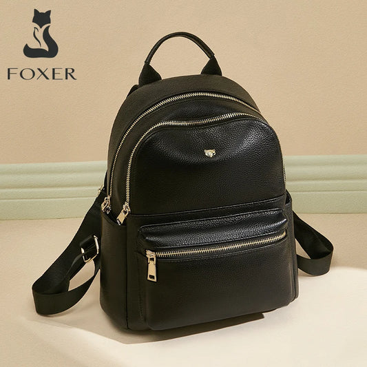 FOXER Women's Cute Fashion Backpack - Stylish Leather & Microfiber Daypack