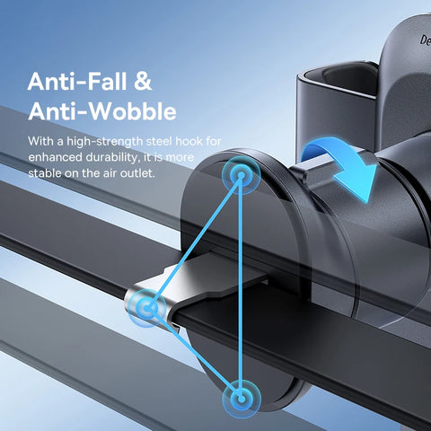 Baseus Gravity Air Vent Phone Holder for iPhone, Samsung, Xiaomi & Huawei - Metal Design, Secure & Versatile