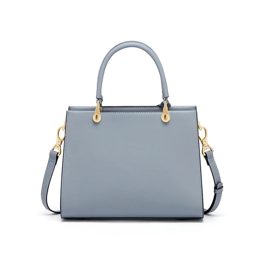 Cnoles Blue Genuine Leather Women's Handbag - Luxury Top-Handle & Sling Bag