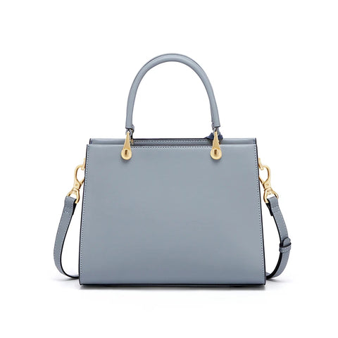 Cnoles Blue Genuine Leather Women's Handbag - Luxury Top-Handle & Sling Bag