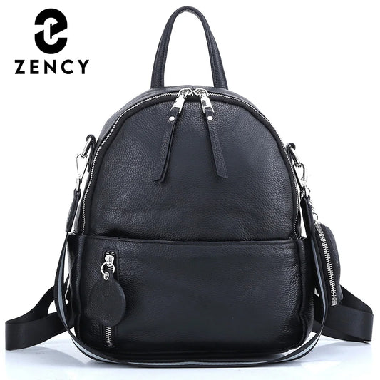 Zency Soft Cowhide Leather Backpack - Timeless Elegance for Everyday Adventures