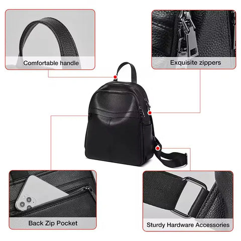 FOXER Women's Vintage Leather Multi-Function Backpack
