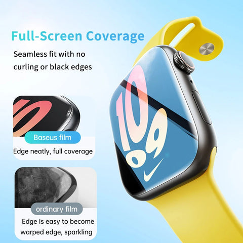Baseus Hydrogel Screen Protector for Apple Watch 8/7/6/SE/SE2/5/4 - Full Coverage, Soft & Flexible 40/41/44/45mm