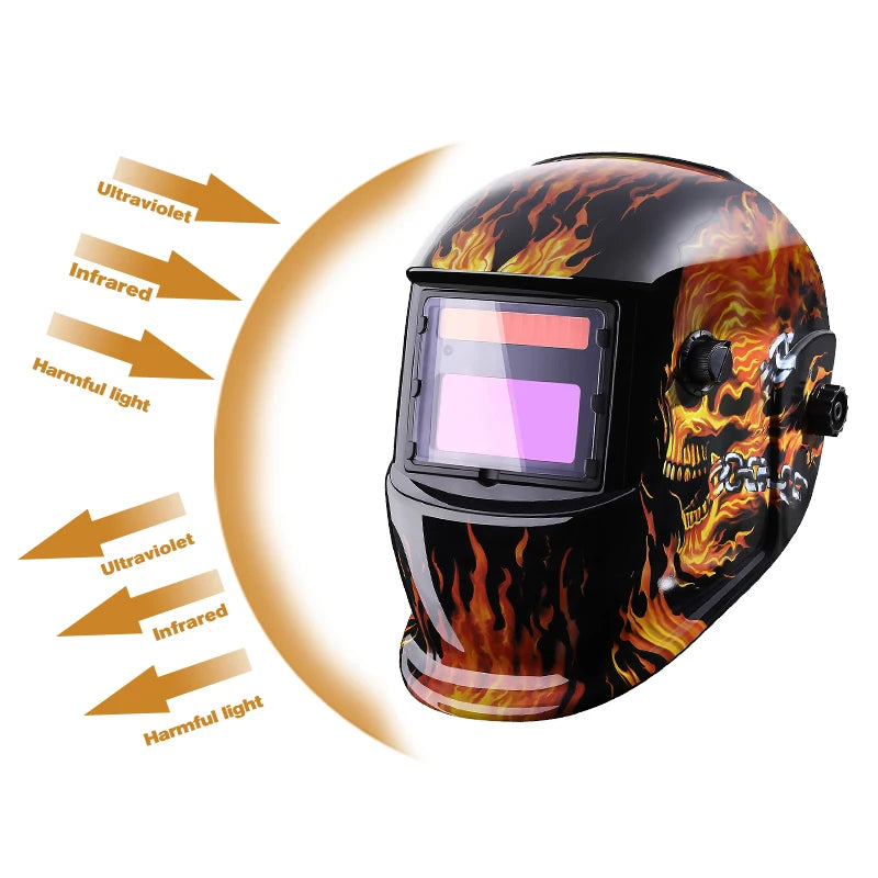 DEKO Auto-Darkening Welding Helmet – Adjustable Lens for MIG & MMA Welding