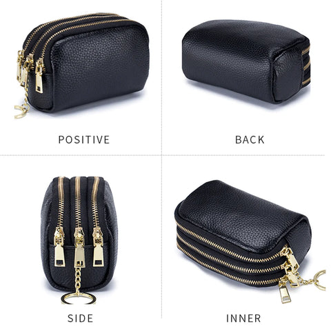 Zency Genuine Leather Multicolor Mini Wallet for Women