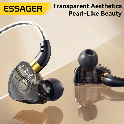 Essager HiFi In-Ear Type C Headphones with Bass, Noise Cancelling, and Mic for Sports & Gaming