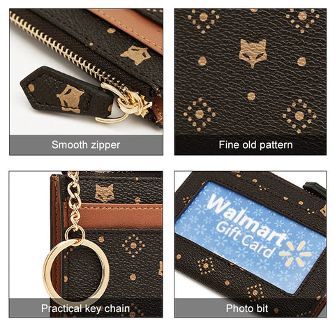 FOXER 2025 Dames Korte Leren Portemonnee - Stijlvolle Clutch met Ritssluiting