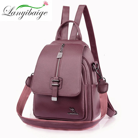 Designer High-Quality Leather Women's Backpack