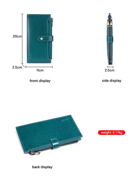 Zency Genuine Leather Wallet Card Case for Women