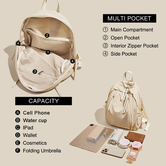 FOXER Waterproof Solid Color Women's Backpack - Stylish Laptop School Bag
