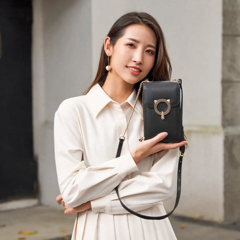 FOXER Mini Women Crossbody Bag - Cute Flap Cellphone Bag for Stylish Ladies