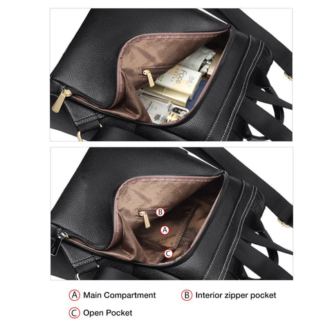 FOXER Women's Large Capacity Backpack - Elegant Travel Rucksack in Soft Split Leather