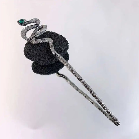 2025 Vintage Rose Flower Crystal Branch Hairpin - Elegant Metal Texture Headwear Jewelry for Women