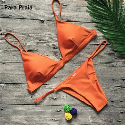 9 kleuren effen bikiniset - Sexy push-up badkleding voor dames