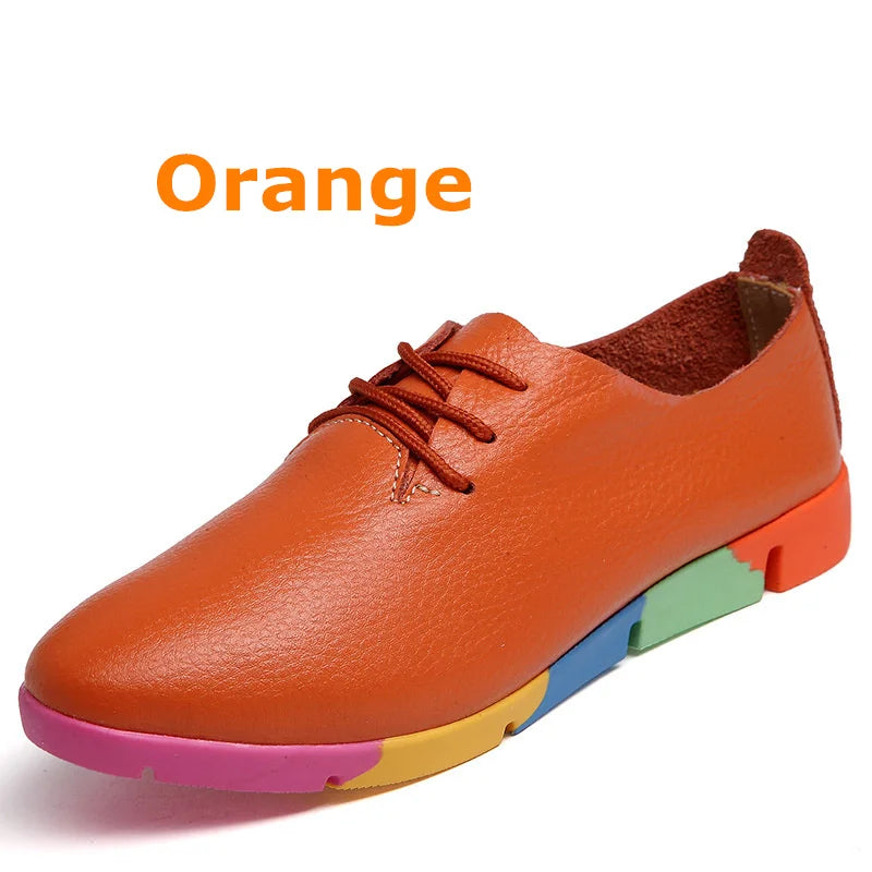 WOIZGIC Dames Casual Leren Flats