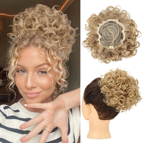 Messy Hair Bun Hair Piece - Large Curly Loose Wave Ponytail Extension