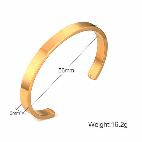 Stylish 3-10MM Cuff Bracelets for Men & Women - Gold, Silver, Black Stainless Steel Bangles