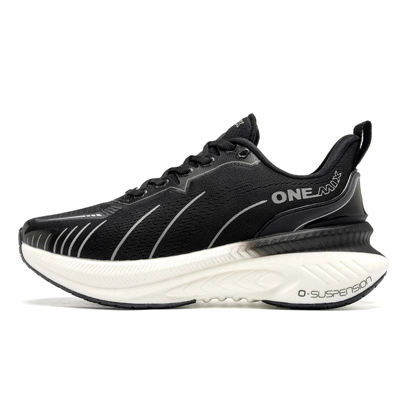 ONEMIX Women's Black Breathable Running Sneakers - Stylish Pink Fashion Sports Shoes with Free Shipping