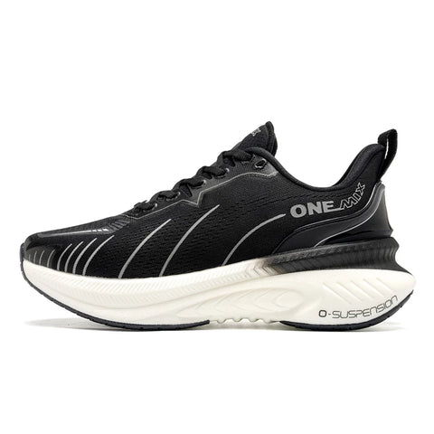 ONEMIX Women's Black Breathable Running Sneakers - Stylish Pink Fashion Sports Shoes with Free Shipping