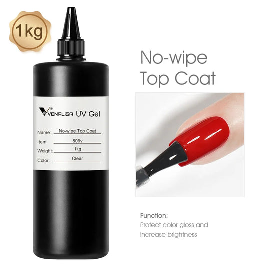 #809 Super Quality 1KG No Wipe Top Coat Primer Base Coat UV Gel
