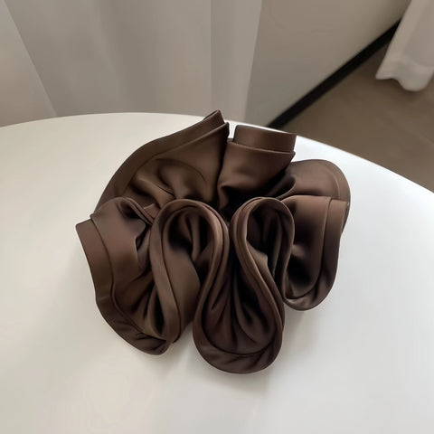 Korean Big Hair Tie Ribbon Scrunchies - Elegant Satin Elastic Hair Accessories for Women