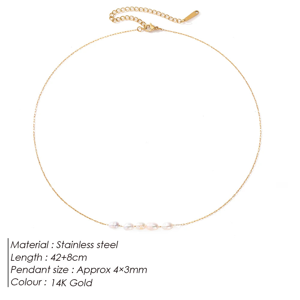 eManco Elegant Gold Pearl Choker Necklace for Weddings and Parties