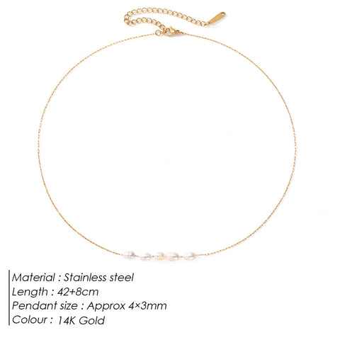 eManco Elegant Gold Pearl Choker Necklace for Weddings and Parties