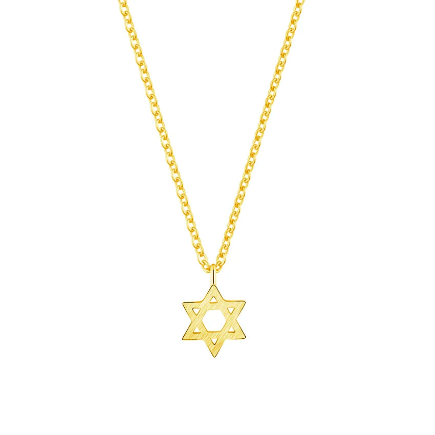 Pentagram Necklaces with Stainless Steel Chain - Star Of David Choker for Women