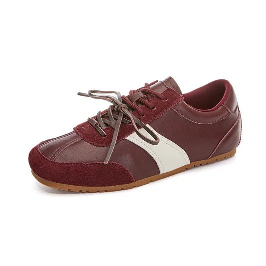 AIYUQI German Training Shoes Female Genuine Leather 2025 New Spring Flat Sneakers Ladies Casual Forrest Gump Shoes Women