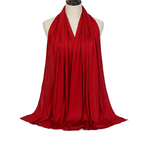 Soft Modal Cotton Jersey Hijab Scarf - Long Muslim Scarf for Women