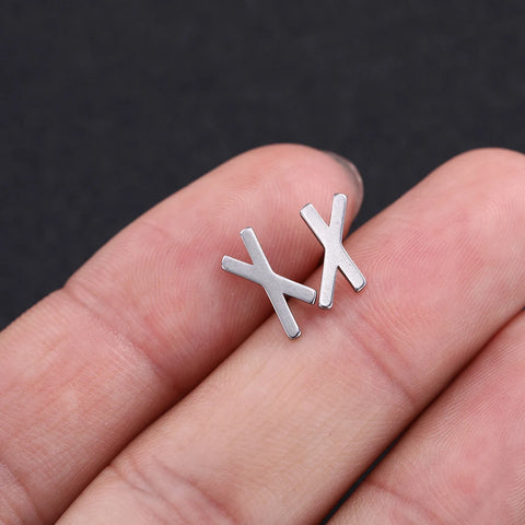 Skyrim Nordic Runes Letter Earring Amulet - Stainless Steel Stud Jewelry for Women and Girls