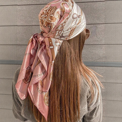 Elegant Satin Square Scarf for Women