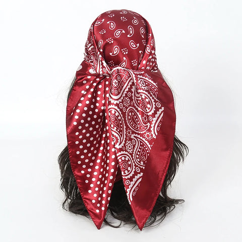 Elegant Satin Square Scarf for Women