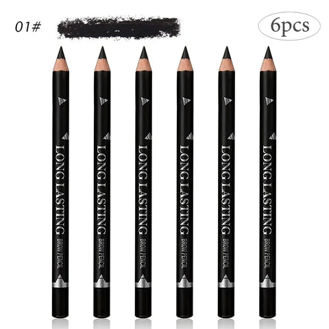 Waterproof Eyebrow Pencil Set – 6/12 Pcs Natural Black Brown