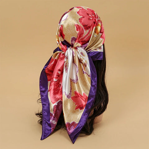 Elegant Satin Square Scarf for Women