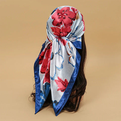 Elegant Satin Square Scarf for Women